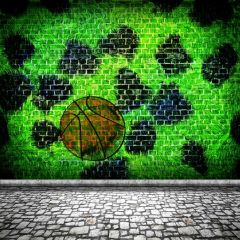 Graffiti Green Football Photography Scenery Backdrop Graffiti Theme Banner BCE-605