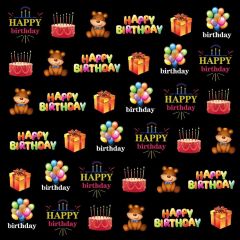 Gift Cake Cartoon Animal Photography Scenery Backdrop Birthday Party Theme Banner BCE-619