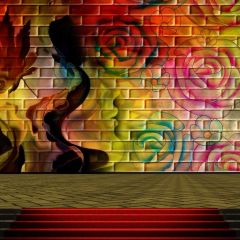 Graffiti Rose Colors Photography Scenery Backdrop Graffiti Theme Banner BCE-626