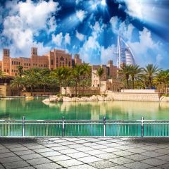 Palm Tree Seaside Sky Cloud Photography Scenery Backdrop Landmark Theme Banner BCE-643