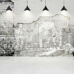 Light Palm Tree Wall Photography Scenery Backdrop Indoor Theme Banner BCE-648