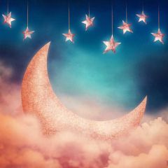 Star Moon Cloud Photography Scenery Backdrop Night Theme Banner BCE-650