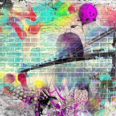 Colors Balloon Graffiti Photography Scenery Backdrop Graffiti Theme Banner BCE-655