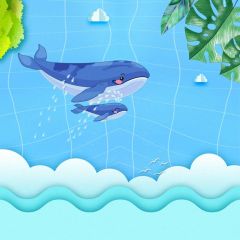 Animal Leaves Water Photography Scenery Backdrop Cartoon Theme Banner BCE-663