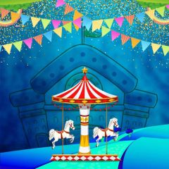 Circus Show Flag Photography Scenery Backdrop Circus Show Theme Banner BCE-668