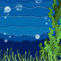 Water Seaweeds Ocean Photography Scenery Backdrop Ocean Theme Banner BCE-678