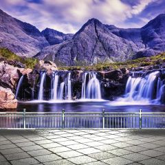 Mountain Waterfall Photography Scenery Backdrop Nature Theme Banner BCE-682