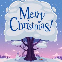 Christmas Tree Tiny Snowman Photography Scenery Backdrop Christmas Theme Banner BCE-693