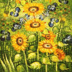 Sunflower Painting Photography Scenery Backdrop Flowers Theme Banner BCE-697