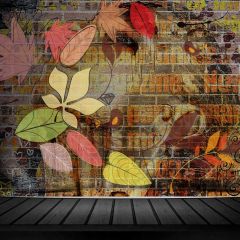 Graffiti Leaves Floor Photography Scenery Backdrop Graffiti Theme Banner BCE-701