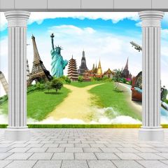 Pillar Grass The Statue Of Liberty Photography Scenery Backdrop Arches or Pillars Theme Banner BCE-715