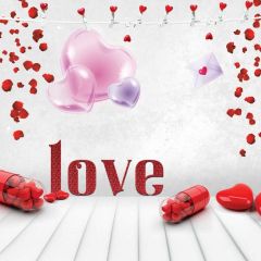 Wedding Love Red Heart Photography Scenery Backdrop Love Theme Banner BCE-724