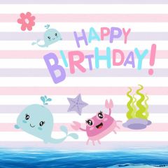 Birthday Cartoon Picture Photography Scenery Backdrop Birthday Party Theme Banner BCE-730