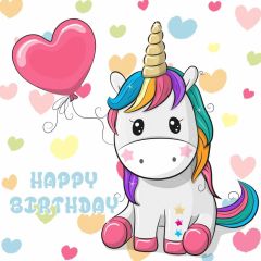 Cartoon Heart Animal Photography Scenery Backdrop Birthday Party Theme Banner BCE-733