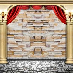 Pillars Curtain Brick Wall Photography Scenery Backdrop Arches or Pillars Theme Banner BCE-743