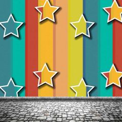 Star Stripes Colors Photography Scenery Backdrop Birthday Party Theme Banner BCE-748