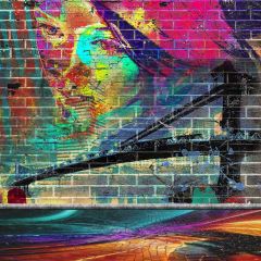 Bridge Graffiti Painting Photography Scenery Backdrop Graffiti Theme Banner BCE-752