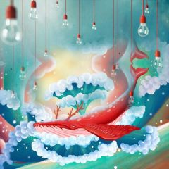 Sea Animal Bulb Photography Scenery Backdrop Ocean Theme Banner BCE-772