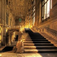 Stairs Palace Stone Photography Scenery Backdrop Stairs Theme Banner BCE-798