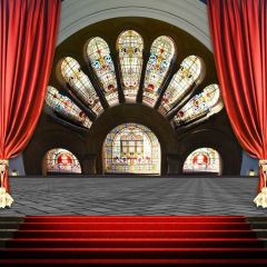 Stair Curtain Floor Photography Scenery Backdrop Stairs Theme Banner BCE-808