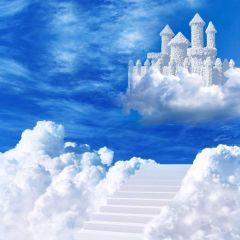 Cloud Strairs Sky Photography Scenery Backdrop Stairs Theme Banner BCE-822