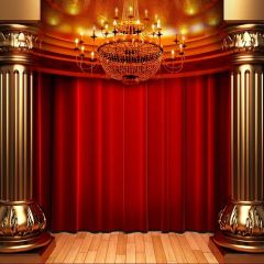 Curtain Pillar Light Floor Photography Scenery Backdrop Music Dance Theme Banner BCE-824