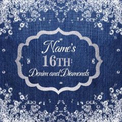 Denim Diamonds Photography Scenery Backdrop Birthday Party Theme Banner BCE-839