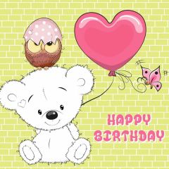 Cartoon Animal Birthday Photography Scenery Backdrop Birthday Party Theme Banner BCE-842