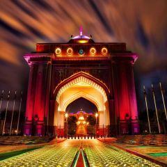 Grand Architecture Coloful Light Photography Scenery Backdrop Landmark Theme Banner BCE-850