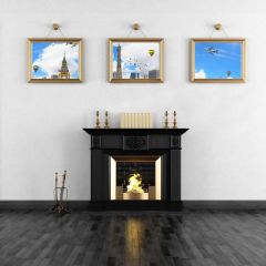 Painting Furnace Fire Photography Scenery Backdrop Indoor Theme Banner BCE-851