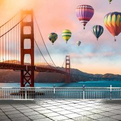 Nature Bridge Blue Ocean Photography Scenery Backdrop Landmark Theme Banner BCE-878