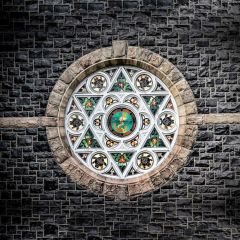 Brick Wall Circle Graphic Photography Scenery Backdrop Wall Theme Banner BCE-887