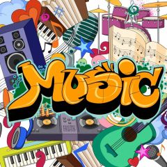 Lyrics Music Guitar Photography Scenery Backdrop Graffiti Theme Banner BCE-889