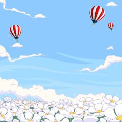 Flower Blue Sky Photography Scenery Backdrop Flowers Theme Banner BCE-895