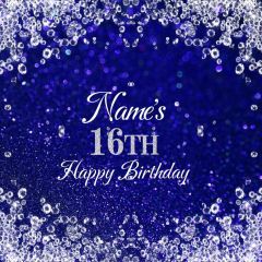 Blue Diamonds Birthday Photography Scenery Backdrop Birthday Party Theme Banner BCE-897
