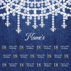 Denim Diamond Birthday Photography Scenery Backdrop Step and Repeat Banner Theme Banner BCE-900
