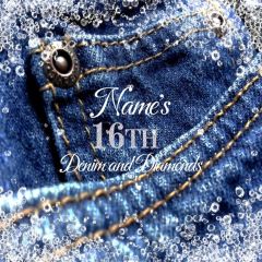 Denim Diamond Blue Birthday Photography Scenery Backdrop Birthday Party Theme Banner BCE-901