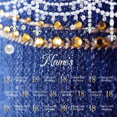 Denim Diamonds Birthday Photography Scenery Backdrop Birthday Party Theme Banner BCE-904