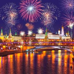 New Year Firework Sea Photography Scenery Backdrop Festival Celebration Theme Banner BCE-915