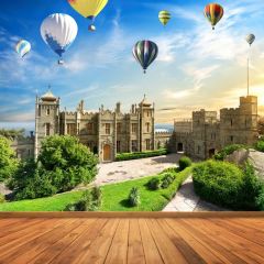 Floor Balloon Green Tree Photography Scenery Backdrop Architectural Theme Banner BCE-916