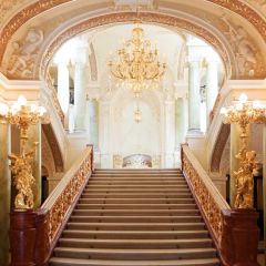 Stairs Light Palace Photography Scenery Backdrop Indoor Theme Banner BCE-936