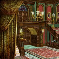 Curtain Light Stair Photography Scenery Backdrop Indoor Theme Banner BCE-942