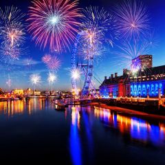 2020 New Year Sea Firework Photography Scenery Backdrop Festival Celebration Theme Banner BCE-948