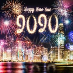 Happy New Year 2020 Firework Photography Scenery Backdrop Festival Celebration Theme Banner BCE-954