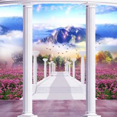 Pillar Mountain Bloom Photography Scenery Backdrop Arches or Pillars Theme Banner BCE-959