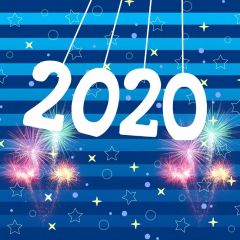 New Year 2020 Blue Stripe Photography Scenery Backdrop Festival Celebration Theme Banner BCE-960
