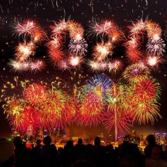 Fireworks People Photography Scenery Backdrop Festival Celebration Theme Banner BCE-968