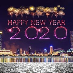 New Year 2020 Firecrackers Outdoor Architectures Photography Scenery Backdrop Festival Celebration Theme Banner BCE-982