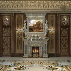 Glory Rococo Fireplace Photography Scenery Backdrop Indoor Theme Banner BVU-004