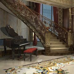 Glory Stairs Piano Living Room Photography Scenery Backdrop Indoor Theme Banner BVU-006